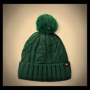 NWT VS Pink Green Sherpa Beanie